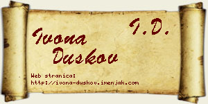 Ivona Duškov vizit kartica